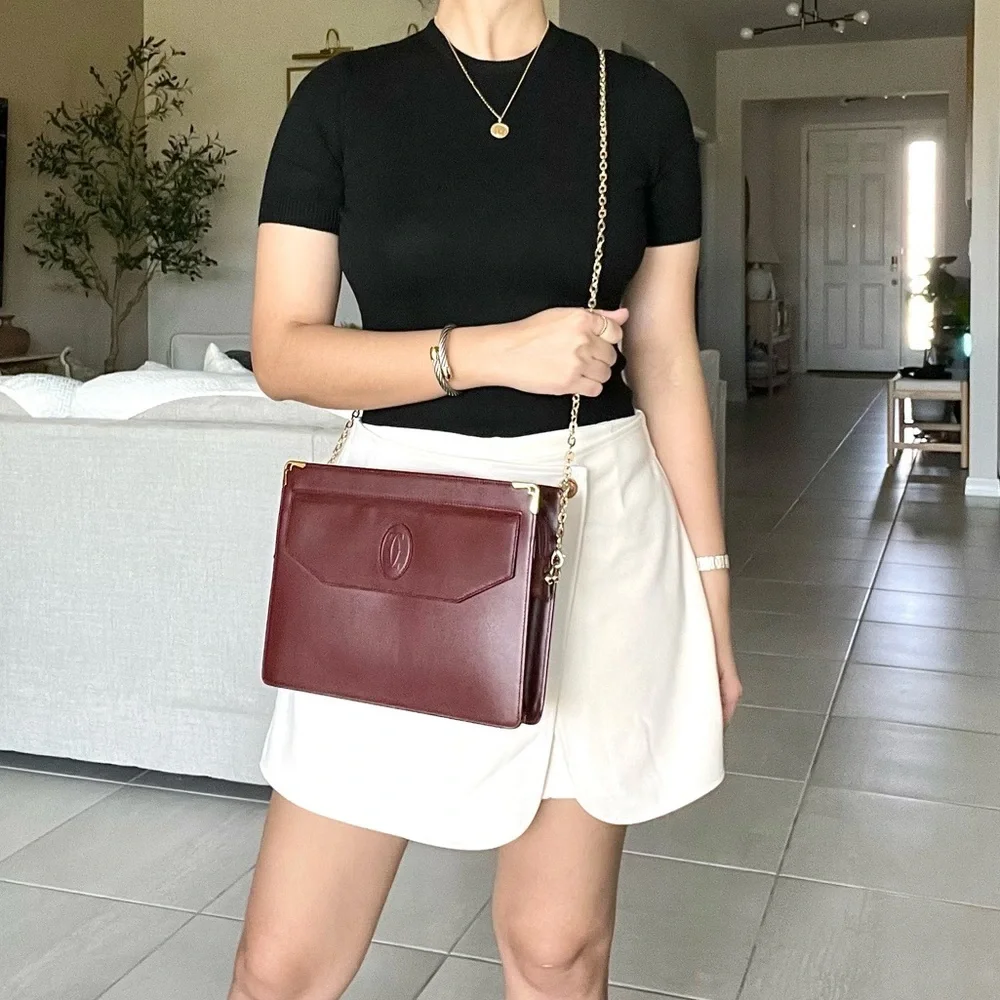 🍓Cartier Bordeaux Must de Line Clutch